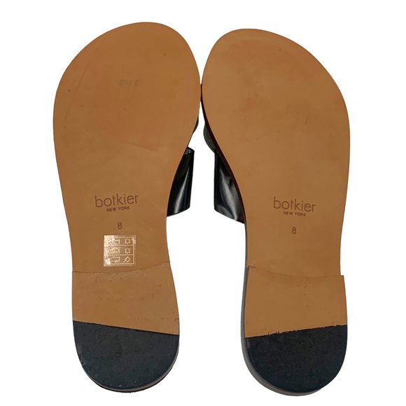 BOTKIER NY Ally Silver Criss Cross Leather Slip on‎ Flat Slides - Picture 7 of 8